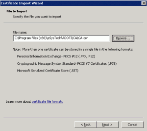 Certificate Import Wizard